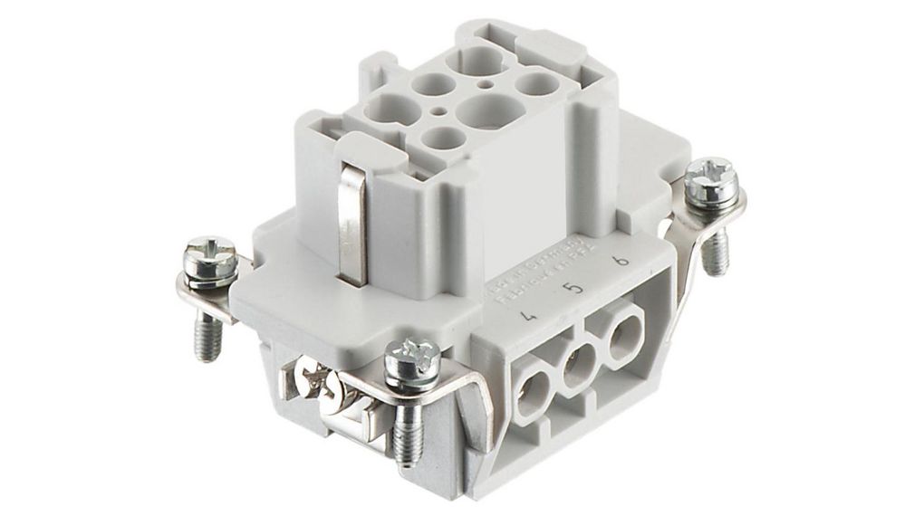 Heavy Duty Connector Insert, Socket, 6B, Screw Terminal, Positions - 6